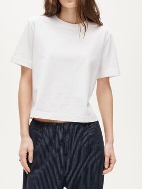 J.CREW Women's XS White Solid Crew Neck Short Sleeve Cotton Knit Tee CK310
